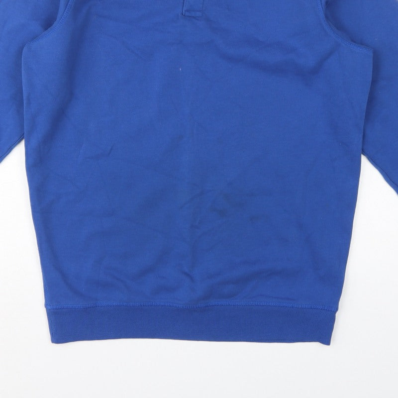 James Pringle Men’s Blue M Collared Henley Cotton Blend Sweatshirt
