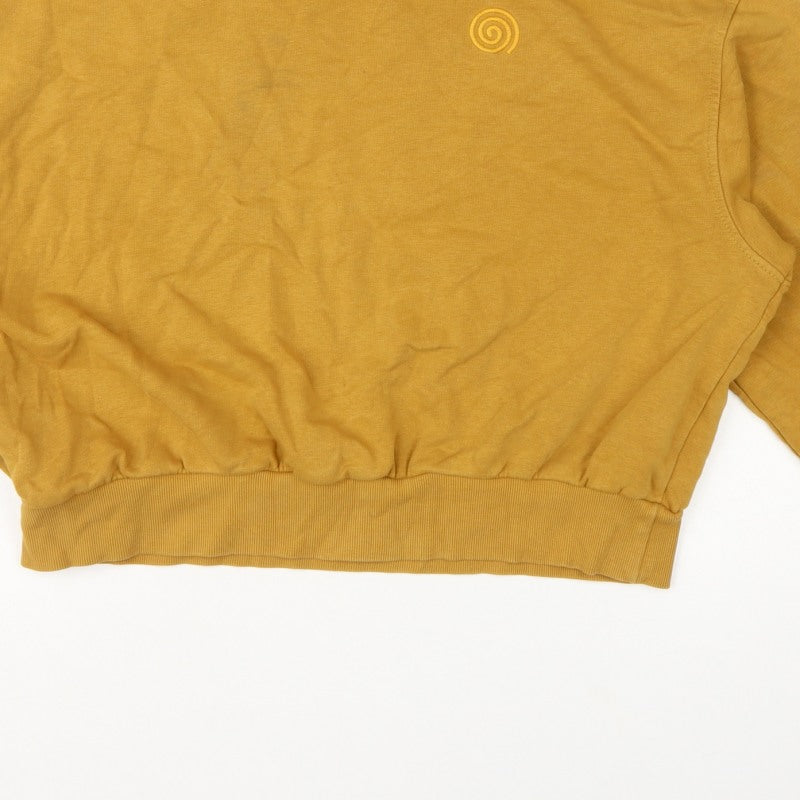 Weekday Women’s Mustard Yellow M Oversized Logo Crew Sweatshirt
