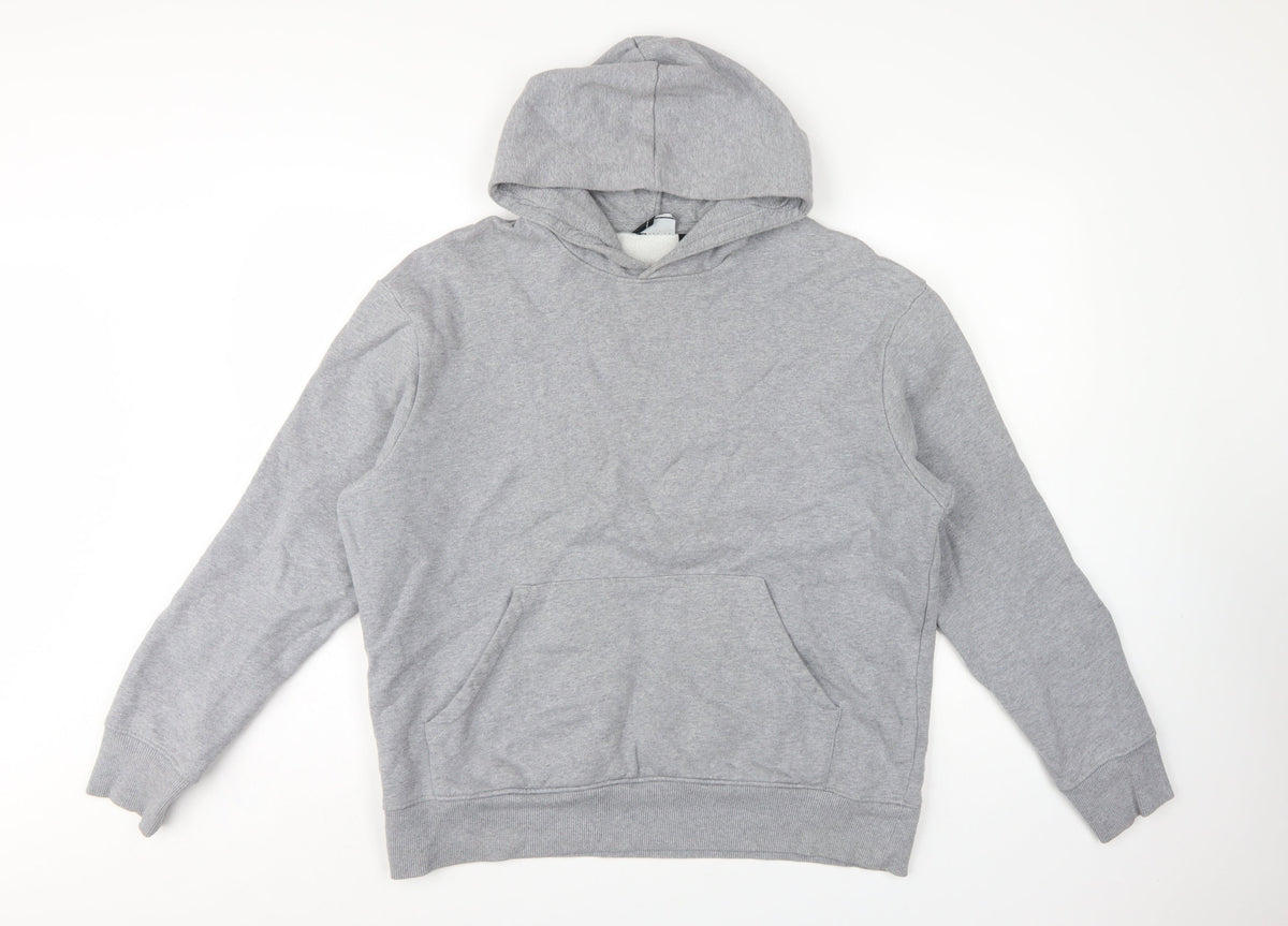 ASOS Design Men’s Grey M Pullover Hoodie Cotton Fleece Kangaroo Pocket