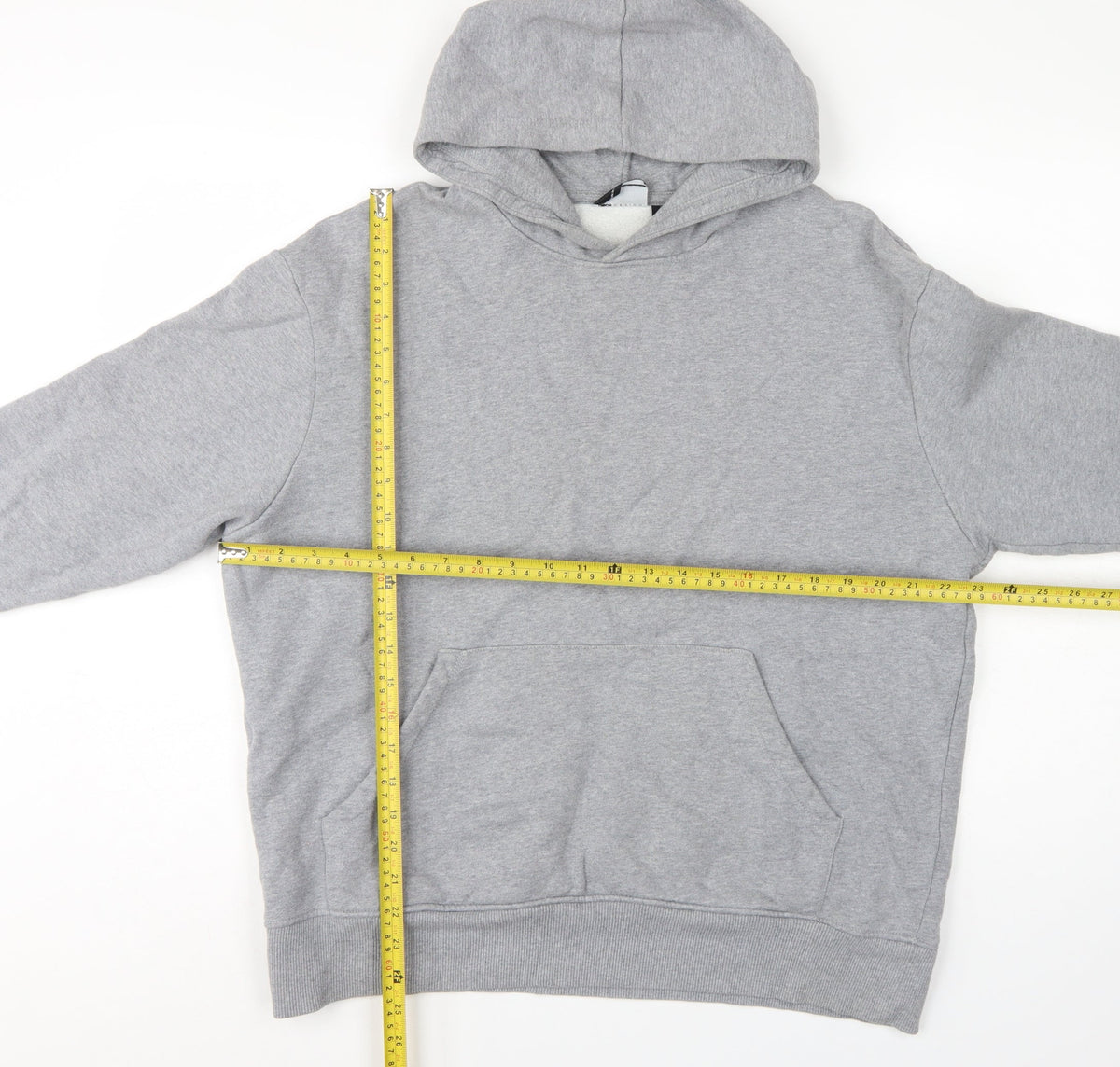 ASOS Design Men’s Grey M Pullover Hoodie Cotton Fleece Kangaroo Pocket