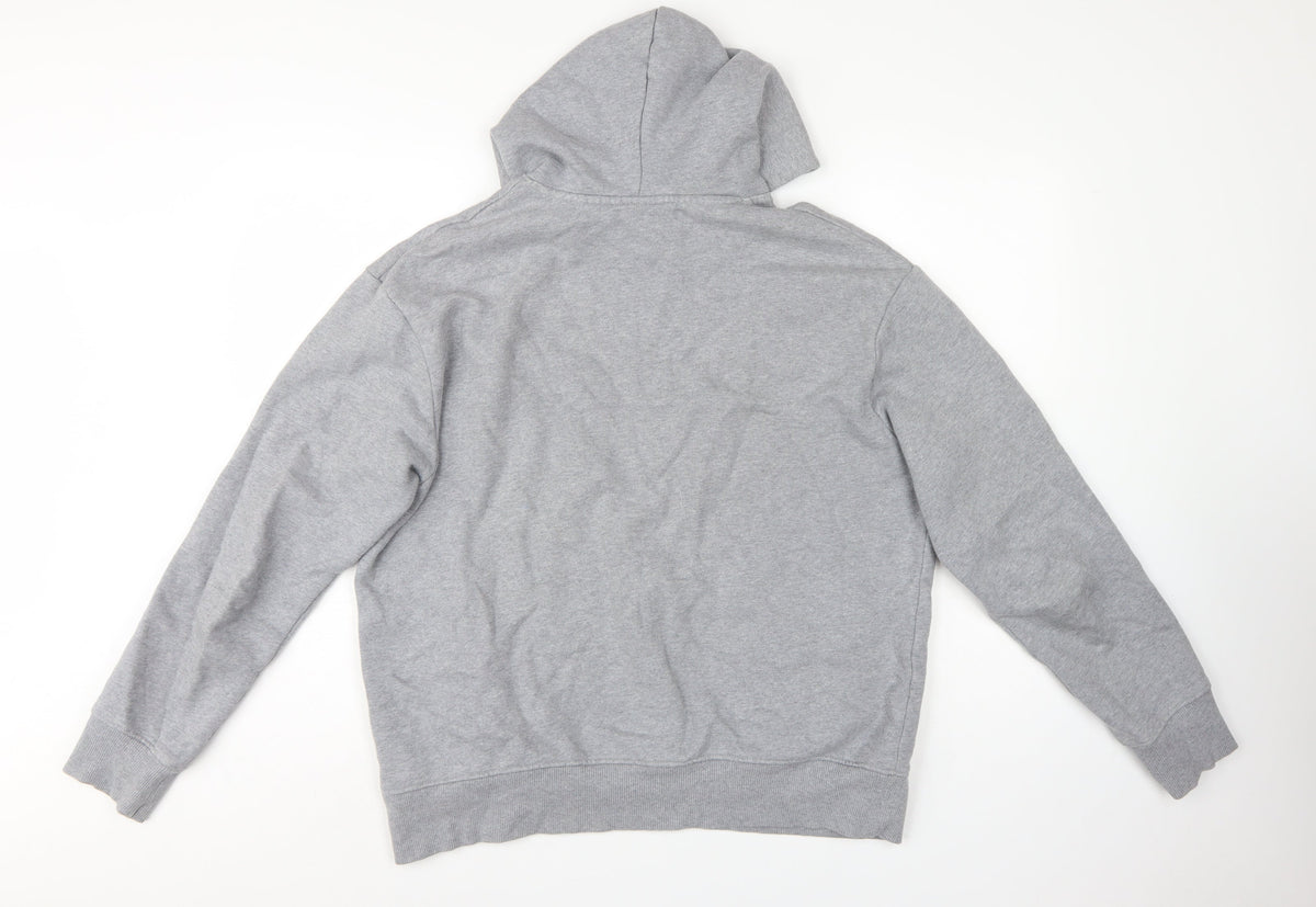 ASOS Design Men’s Grey M Pullover Hoodie Cotton Fleece Kangaroo Pocket