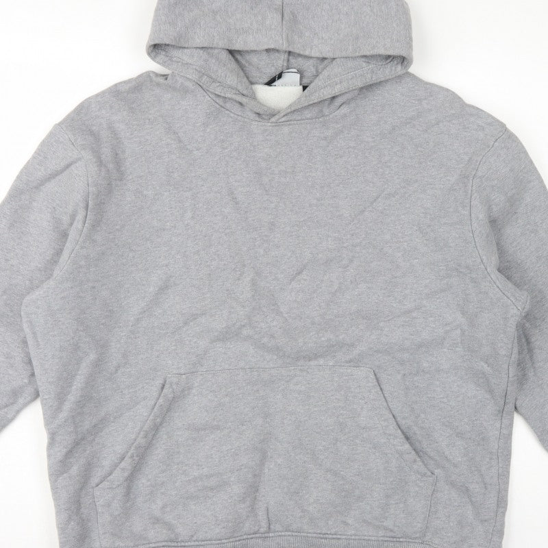 ASOS Design Men’s Grey M Pullover Hoodie Cotton Fleece Kangaroo Pocket