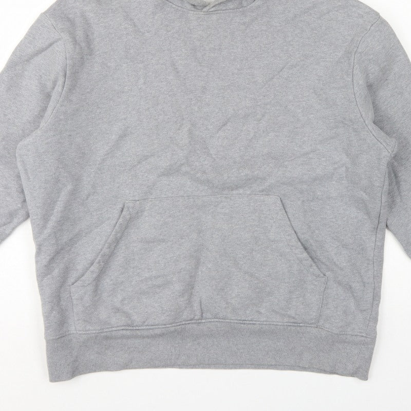 ASOS Design Men’s Grey M Pullover Hoodie Cotton Fleece Kangaroo Pocket