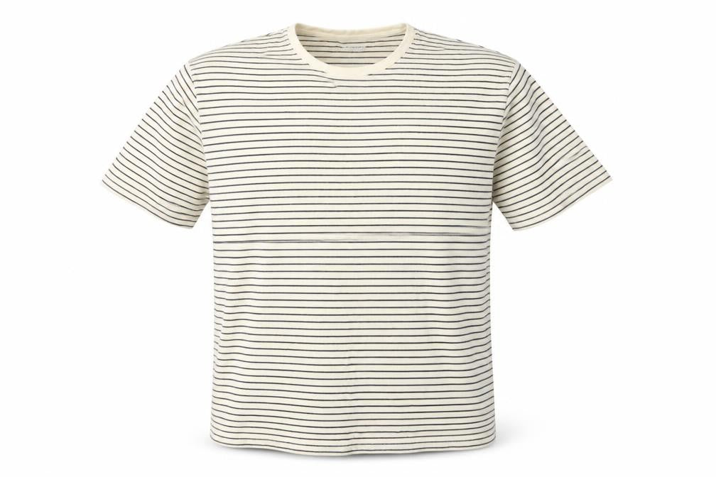 Jack & Jones Men’s White Navy Stripe XL Crew Neck Cotton T-Shirt