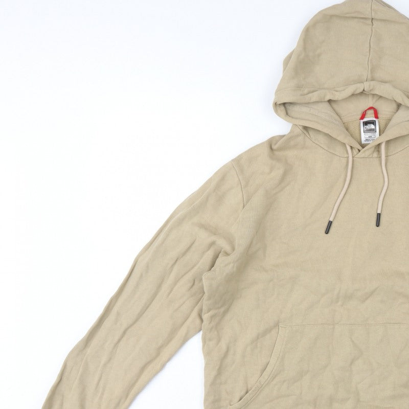 The North Face Men's Beige M Pullover Hoodie Logo Graphic Print