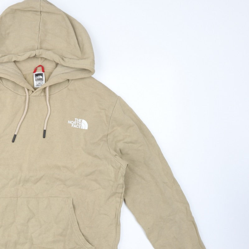 The North Face Men's Beige M Pullover Hoodie Logo Graphic Print