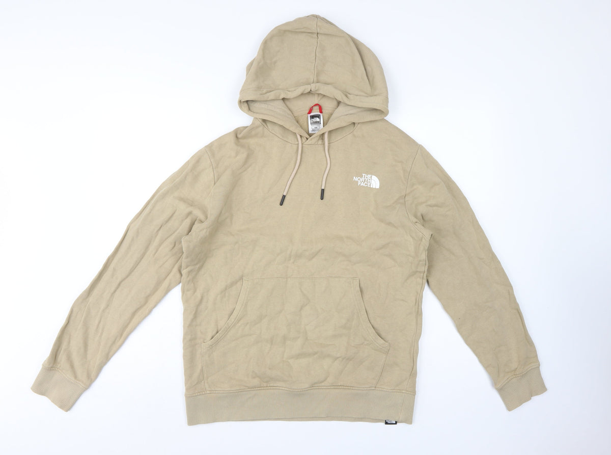 The North Face Men's Beige M Pullover Hoodie Logo Graphic Print