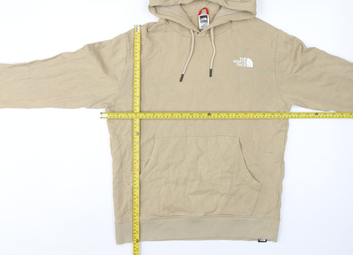 The North Face Men's Beige M Pullover Hoodie Logo Graphic Print