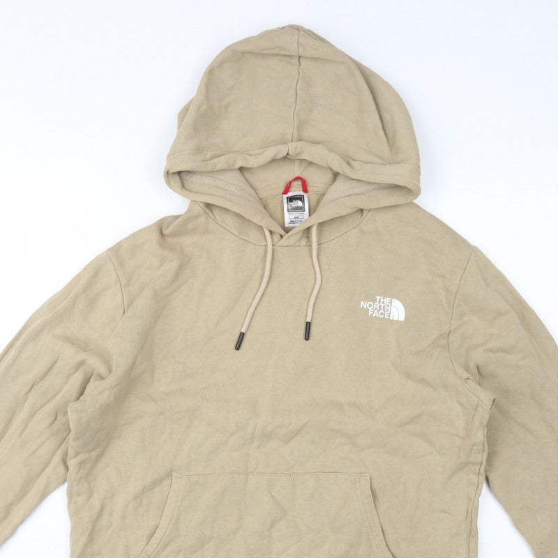 The North Face Men's Beige M Pullover Hoodie Logo Graphic Print