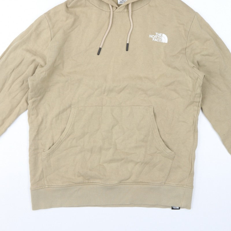 The North Face Men's Beige M Pullover Hoodie Logo Graphic Print