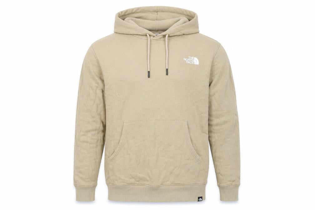 The North Face Men's Beige M Pullover Hoodie Logo Graphic Print