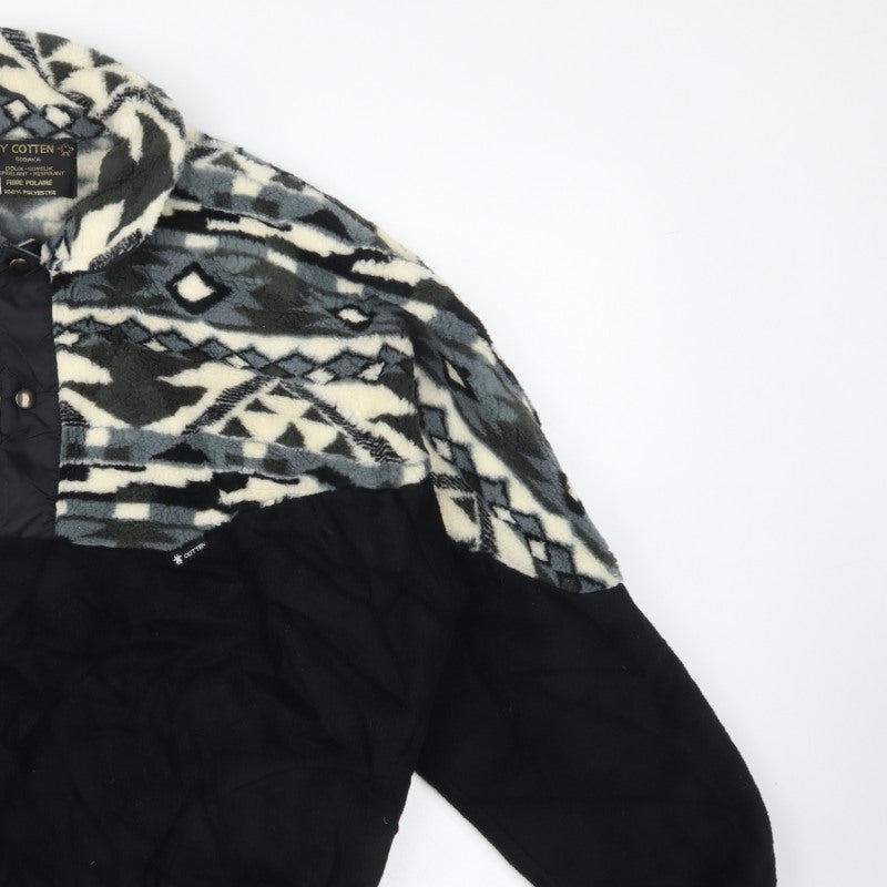 Guy Cotten Men's M Black Aztec Fleece Snap Pullover Sweatshirt