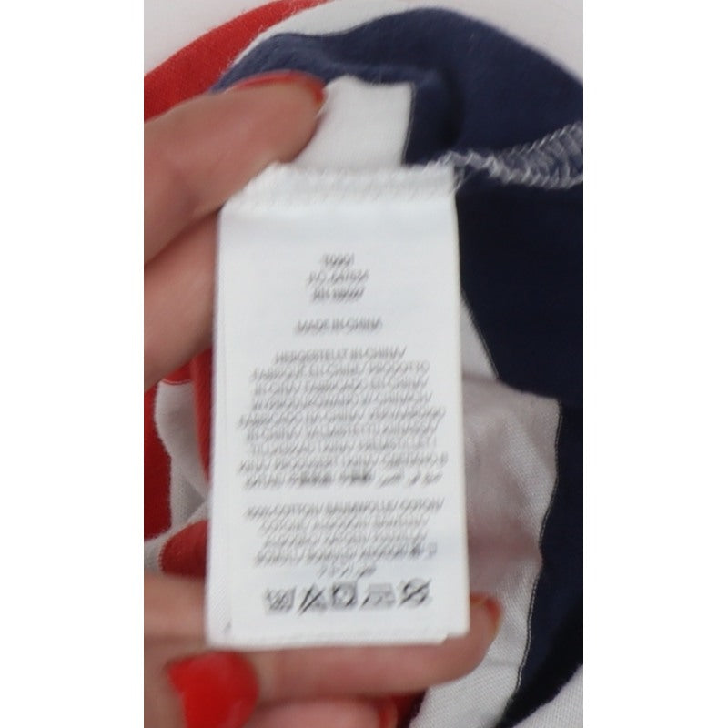 Boden Women’s Multicoloured Stripe Cotton Long Sleeve Basic Top UK 12