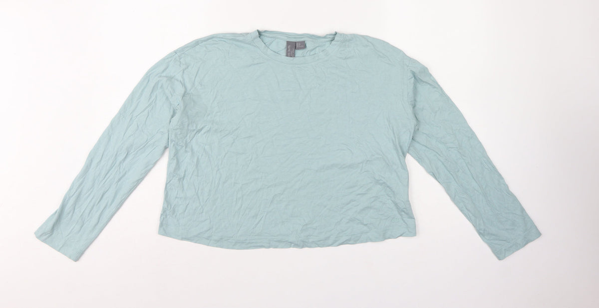 Sweety Betty Women Blue S Basic Long Sleeve Crew Neck Jersey T-Shirt