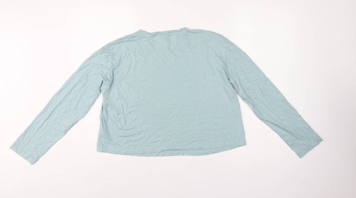 Sweety Betty Women Blue S Basic Long Sleeve Crew Neck Jersey T-Shirt