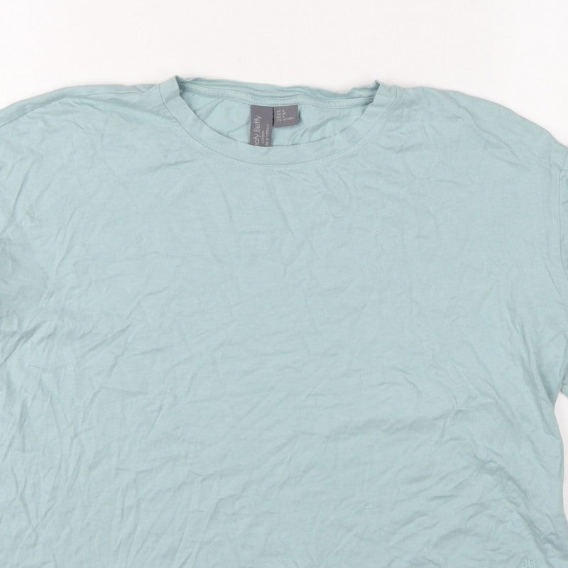 Sweety Betty Women Blue S Basic Long Sleeve Crew Neck Jersey T-Shirt
