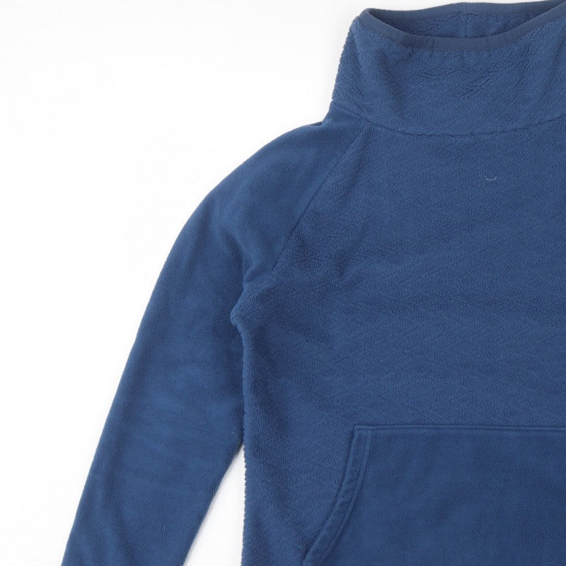 Weird Fish Women Blue Size 10 Pullover Fleece High Neck Sweatshirt
