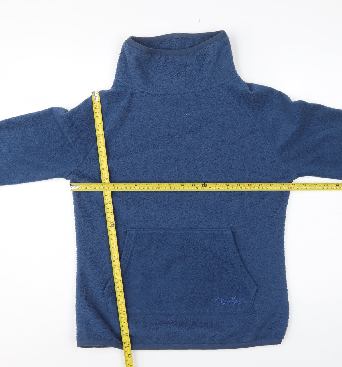 Weird Fish Women Blue Size 10 Pullover Fleece High Neck Sweatshirt