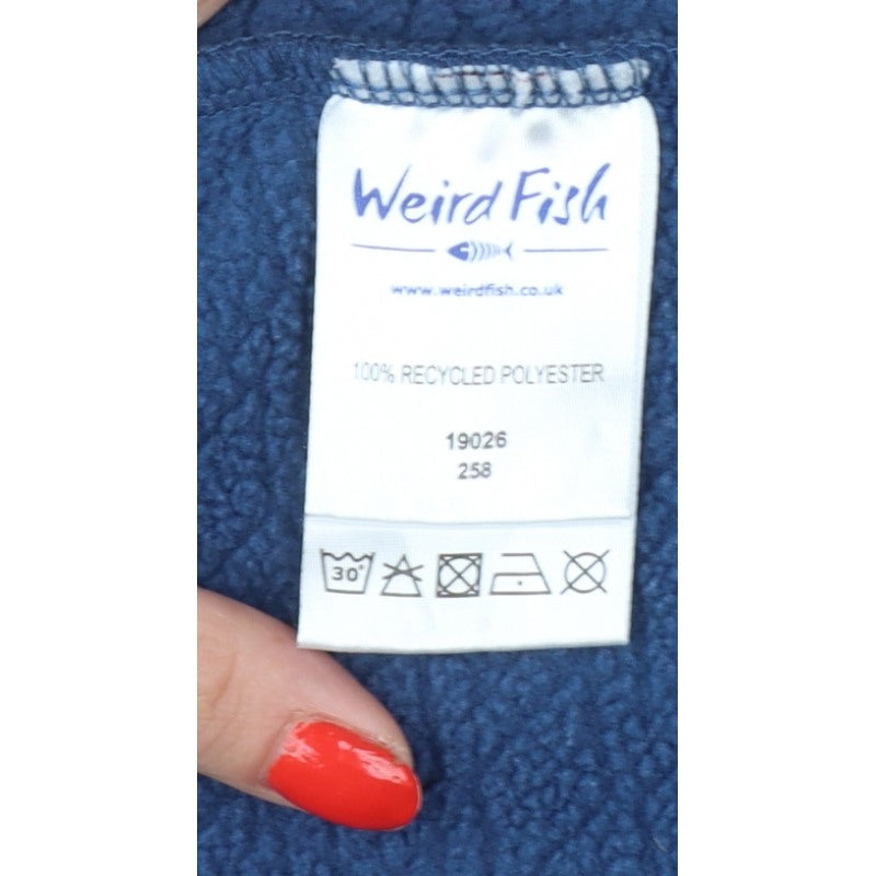 Weird Fish Women Blue Size 10 Pullover Fleece High Neck Sweatshirt
