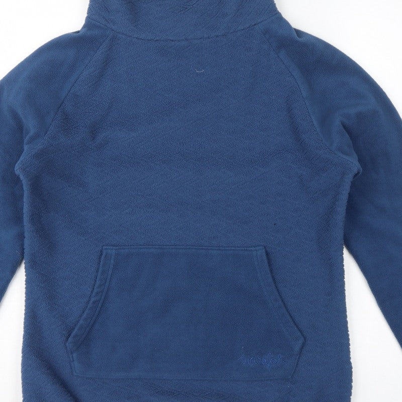 Weird Fish Women Blue Size 10 Pullover Fleece High Neck Sweatshirt