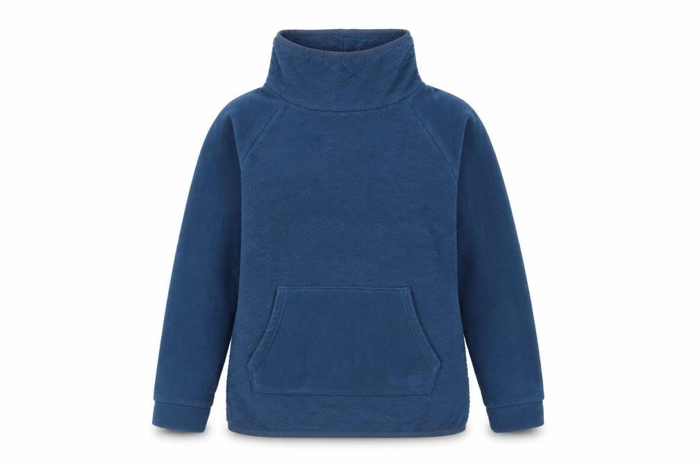 Weird Fish Women Blue Size 10 Pullover Fleece High Neck Sweatshirt
