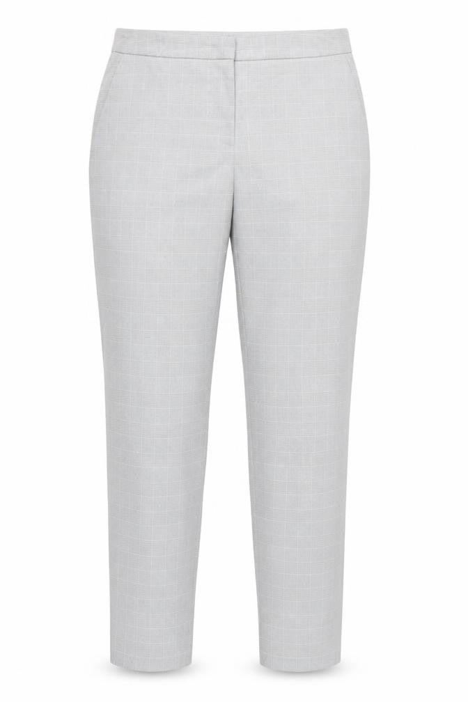 H&M Women Grey Check Tapered Dress Trousers UK 10 High Rise