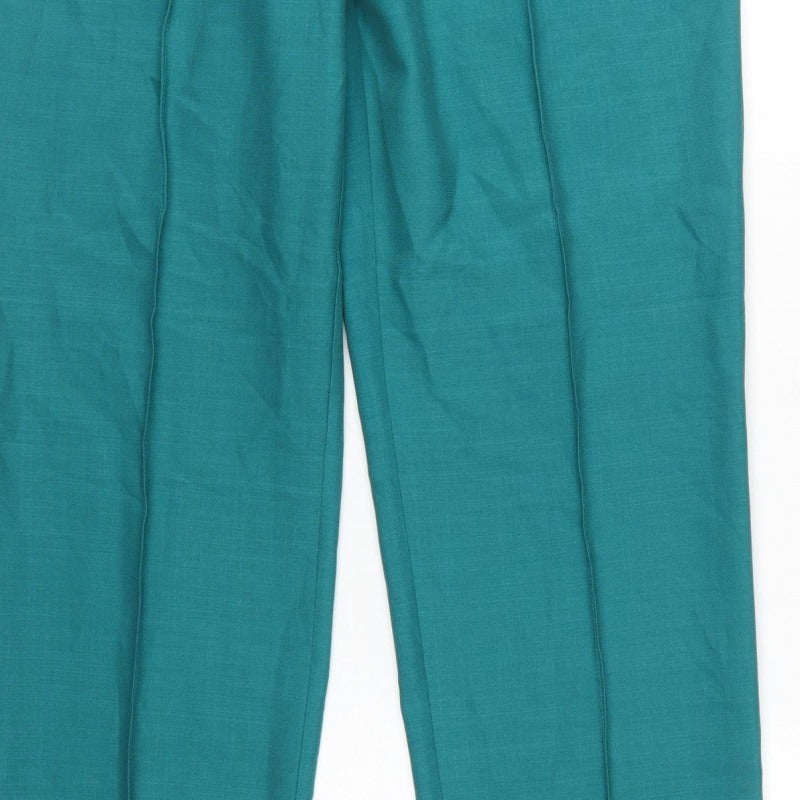 Marks and Spencer Women's Aqua Blue Size 12 Long Straight Trousers