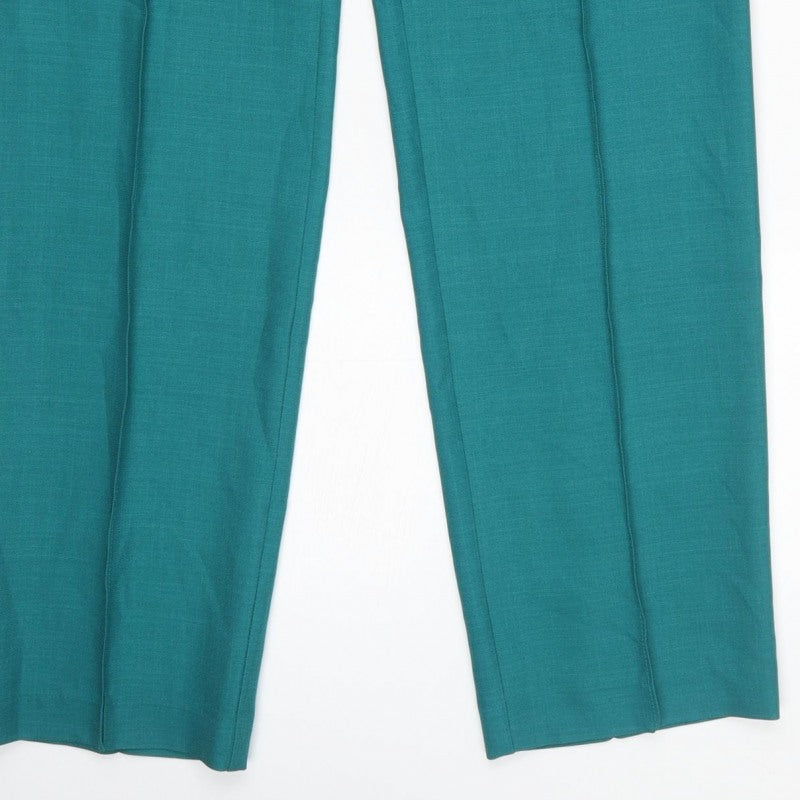 Marks and Spencer Women's Aqua Blue Size 12 Long Straight Trousers