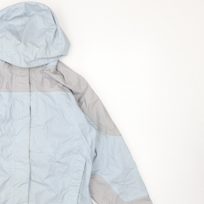 The North Face Girls Blue Grey L Hooded Ski Jacket Nylon