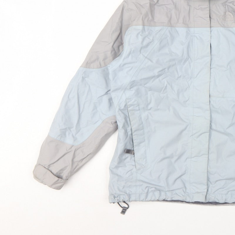 The North Face Girls Blue Grey L Hooded Ski Jacket Nylon