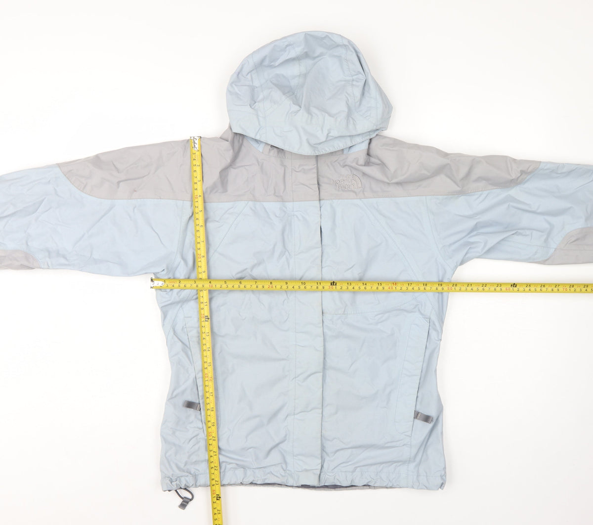The North Face Girls Blue Grey L Hooded Ski Jacket Nylon