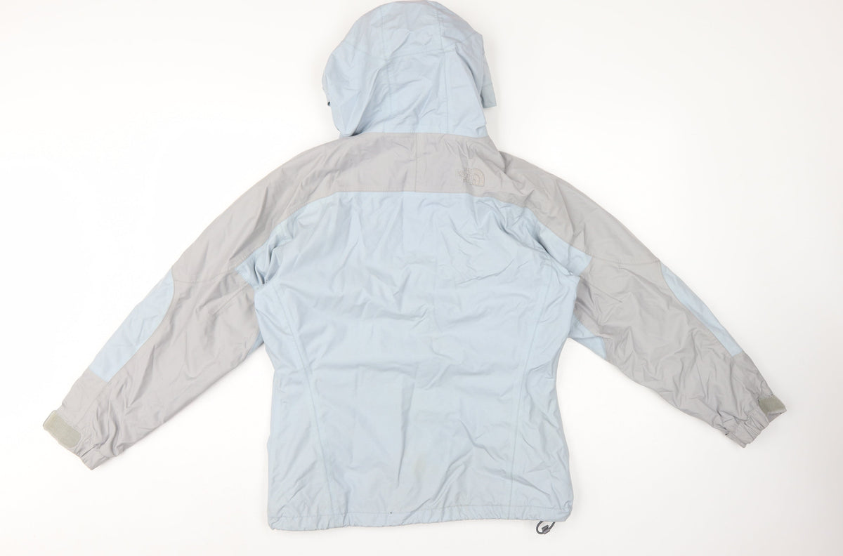 The North Face Girls Blue Grey L Hooded Ski Jacket Nylon