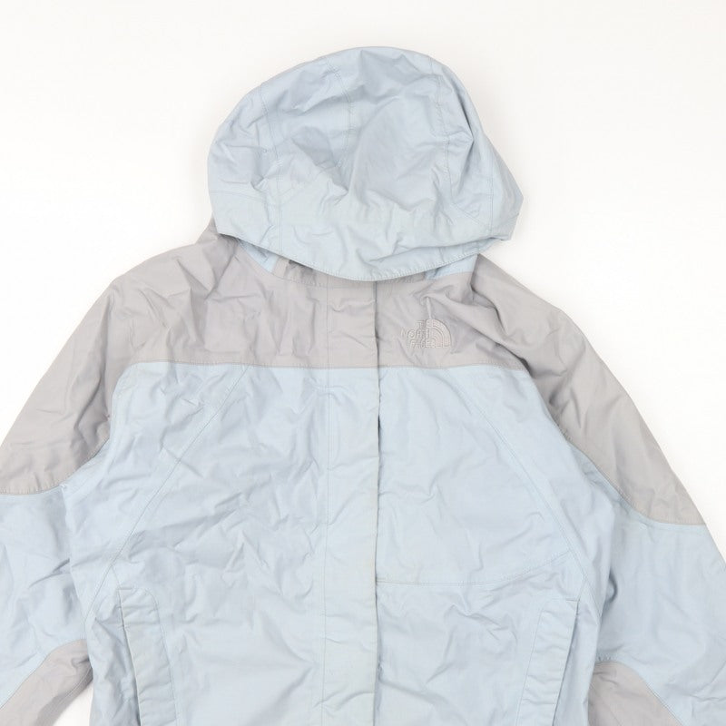 The North Face Girls Blue Grey L Hooded Ski Jacket Nylon