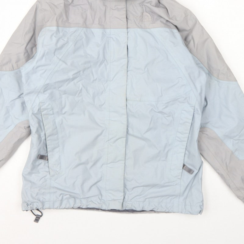 The North Face Girls Blue Grey L Hooded Ski Jacket Nylon