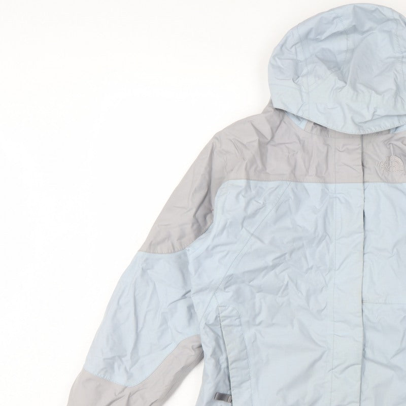 The North Face Girls Blue Grey L Hooded Ski Jacket Nylon