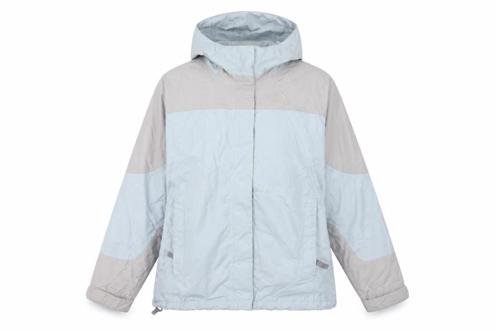 The North Face Girls Blue Grey L Hooded Ski Jacket Nylon