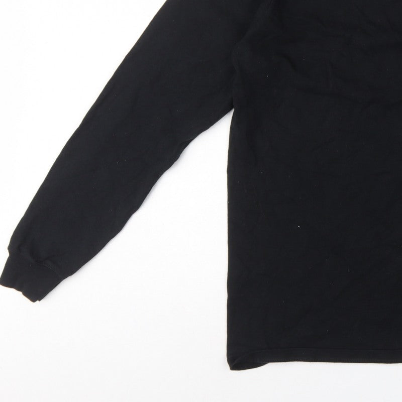 Champion Men's Black Large Long Sleeve Crew Neck Logo T-Shirt
