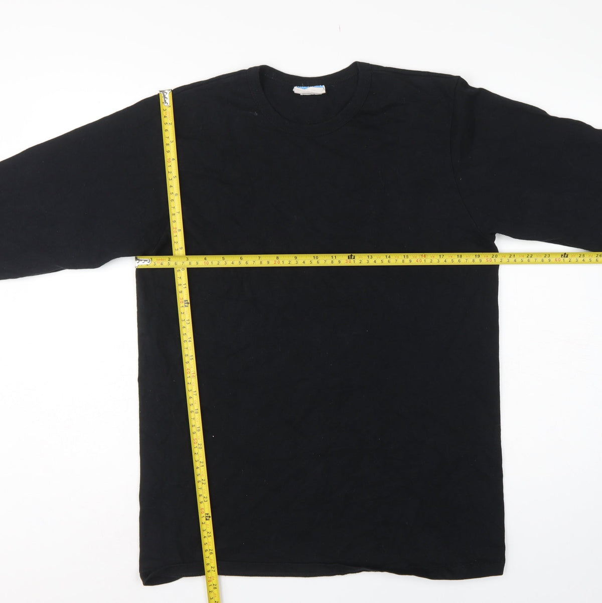 Champion Men's Black Large Long Sleeve Crew Neck Logo T-Shirt