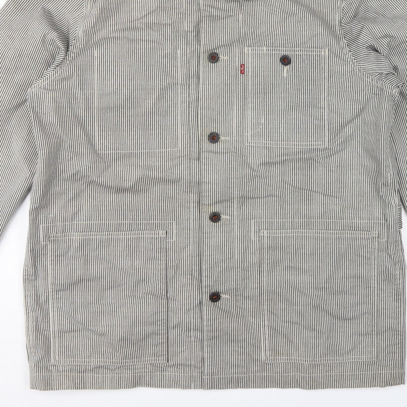 Levi's Men's Grey Striped Cotton Blend Workwear Jacket L