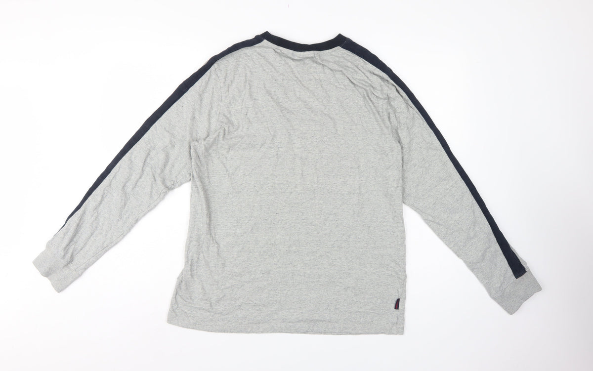 Superdry Men’s Grey L Long Sleeve Athletic Logo Crew Neck T-Shirt