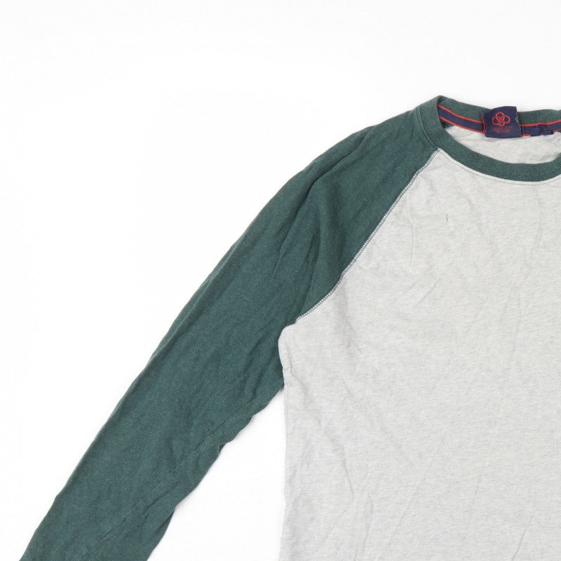 Superdry Men’s Grey Green Long Sleeve Raglan T-Shirt Size L