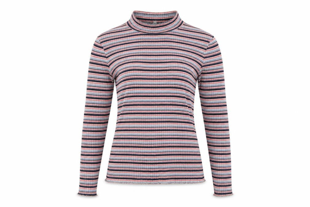 Warehouse Women’s Multicoloured Striped Roll Neck Top UK 12 Slim