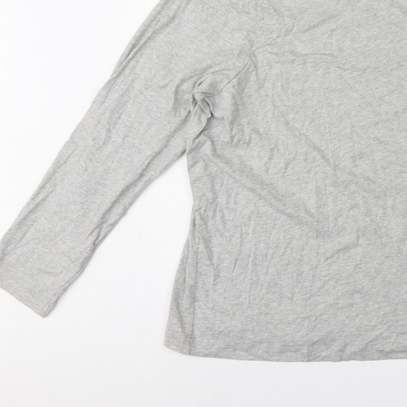 Marks and Spencer Women Grey Size 20 Basic Crew Neck Long Sleeve T-Shirt