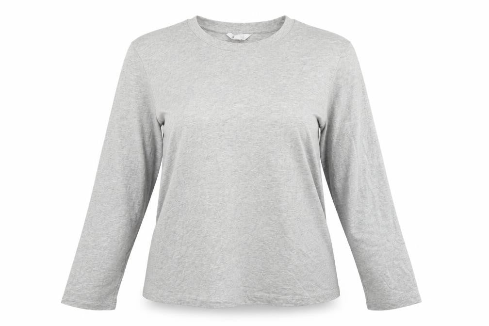Marks and Spencer Women Grey Size 20 Basic Crew Neck Long Sleeve T-Shirt