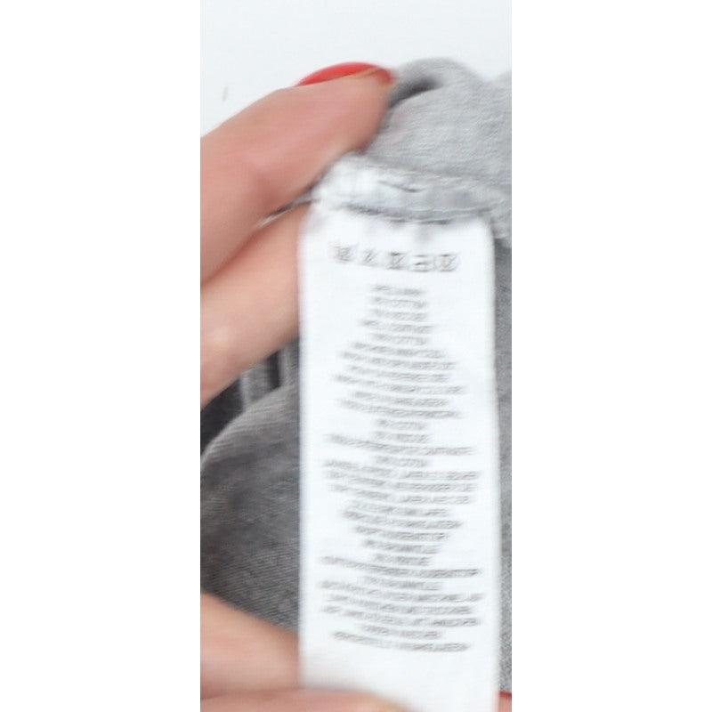 French Connection Men’s Grey Black Logo Hooded Pullover Hoodie L