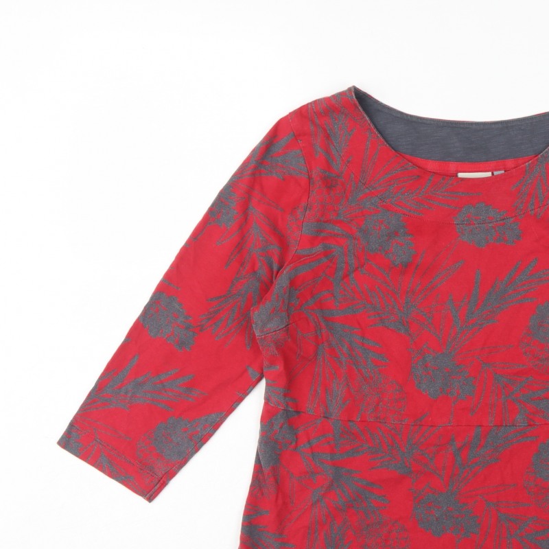 Weird Fish Women's Red UK 14 Basic Organic Cotton Pineapple Blouse