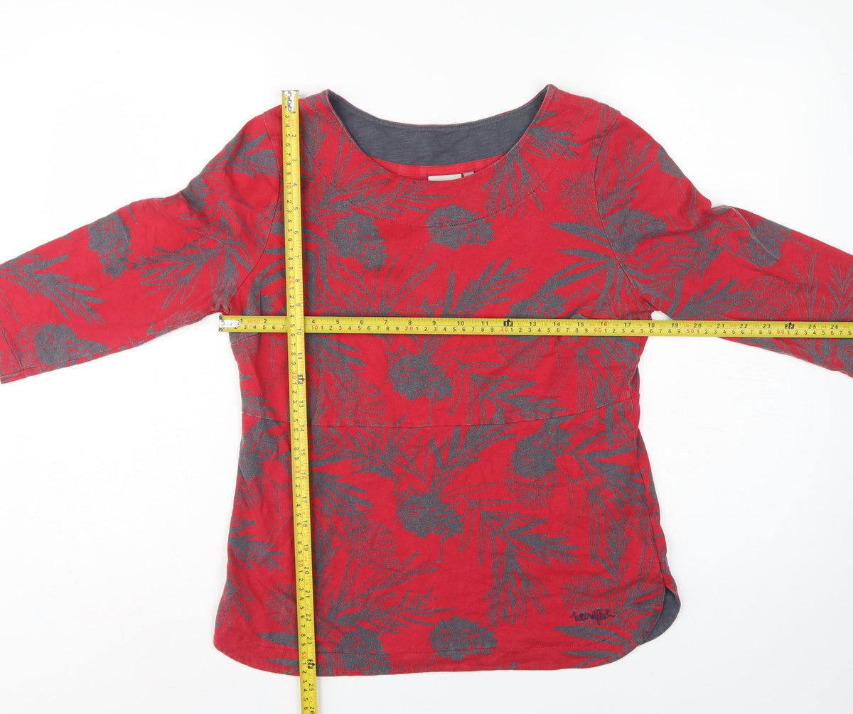Weird Fish Women's Red UK 14 Basic Organic Cotton Pineapple Blouse