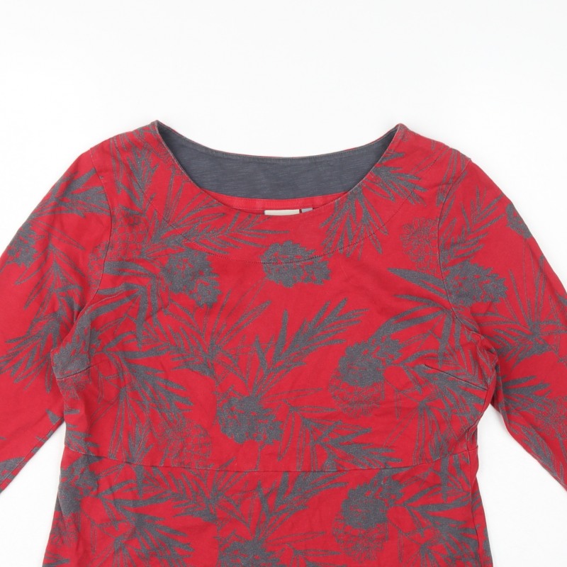 Weird Fish Women's Red UK 14 Basic Organic Cotton Pineapple Blouse