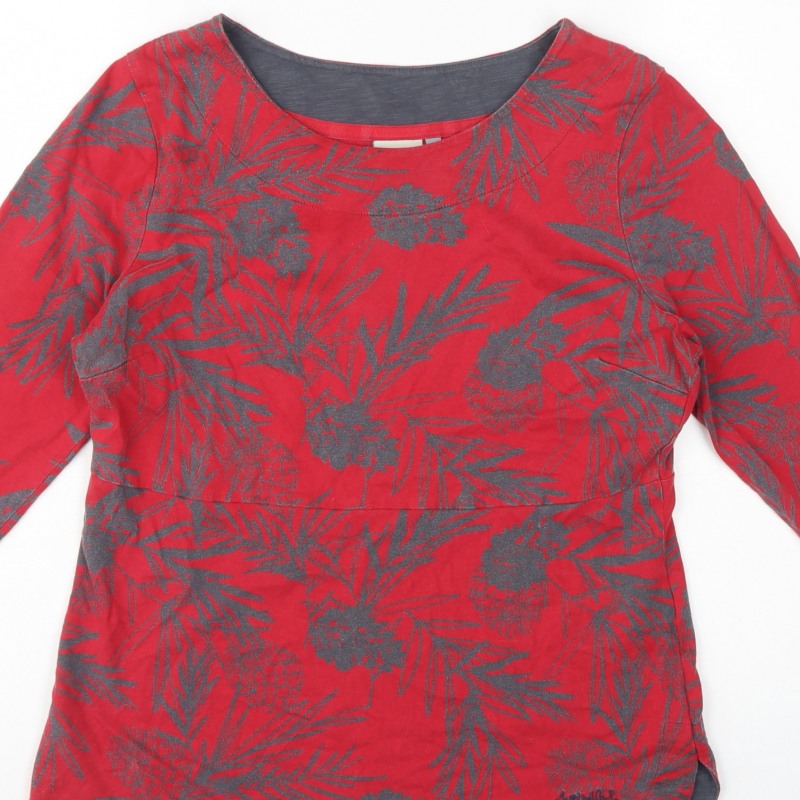 Weird Fish Women's Red UK 14 Basic Organic Cotton Pineapple Blouse