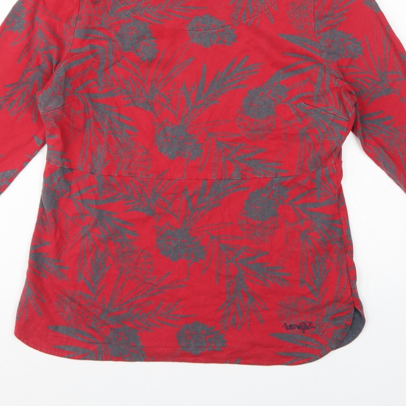 Weird Fish Women's Red UK 14 Basic Organic Cotton Pineapple Blouse